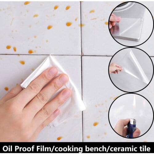 60CM*90CM Oil Proof Waterproof Wall Sticker Wallpaper Kitchen Cupboard Backsplash Wall Protector Transparent Self-Adhesive Film