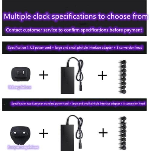 96W multi-function notebook power adapter universal adjustable 12-24V multi-port charger computer power supply, six protection