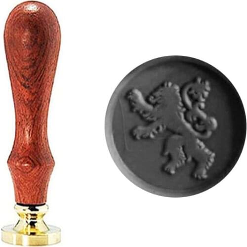 Vintage Fancy Lion Custom Picture Logo Wedding Invitation Wax Seal Sealing Stamp Rosewood Handle Set Kit