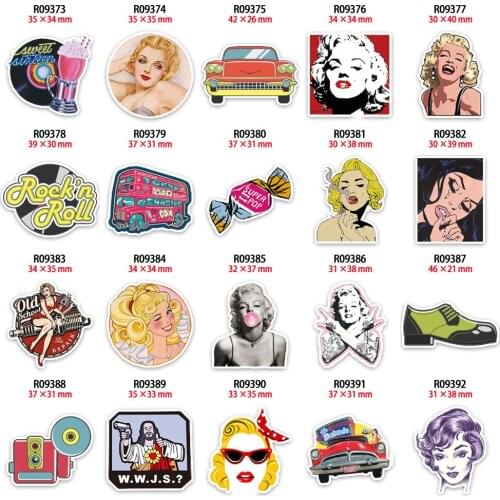 New Retro Style Women Character Printed Flatback Planar Resin for Crafts DIY Handmade Materials Hair Bow