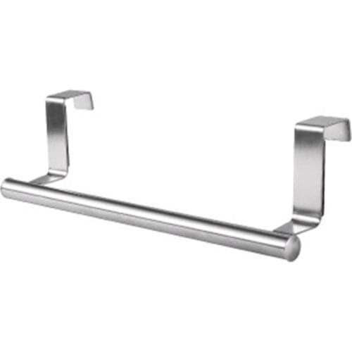 Stainless Steel Single Towel Rack Kitchen Non-Perforated Towel Hanging Rod Cabinet Door Back Rag Hanger