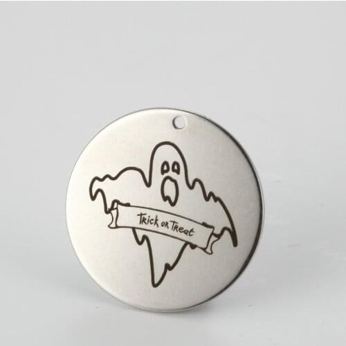 Wholesale stainless steel charms Spooky Jewelry Pendant Hallween Charm TRick OR TReat 25mm