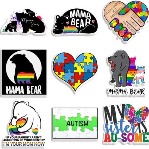 Custom Acrylic Cartoon Au Some Pattern Printed Planar Resins DIY Craft For Home Decoration Accessories 30pcs