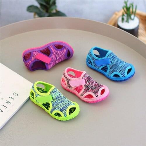 Summer Kids Soft Bottom Anti-collision Non-Slip Shoes Baby Girls Boys Casual Shoes Infant Toddler Sandals Children Beach Sandals