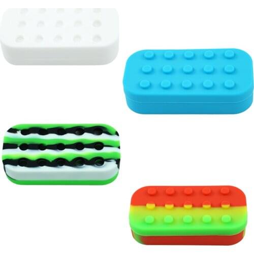 34ml Silicone Dab Container Concentrate Box 6+1 Spaces Non-Stick Wax Oil Jar Colorful Storage Accessories