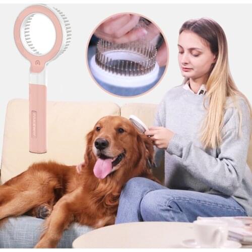 Dog Self Cleaning Slicker Brush Cat Brush with Massage Particles Removes Loose Hair Dogs Grooming Comb Promote Circulation