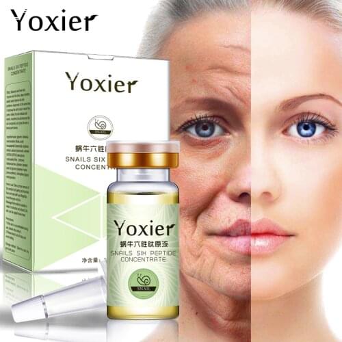 Yoxier Snails Six Peptidde Concentrate Collagen Serum Hyaluronic Acid Anti-Aging Moisturizing Oil-control Essence Face Care 10ml