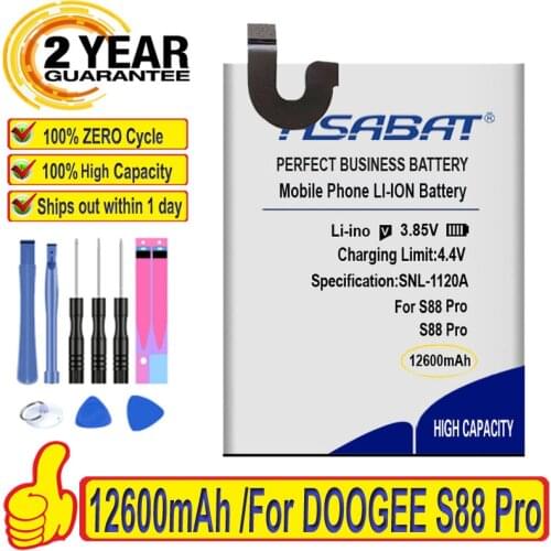 Top Brand 100% New 12000mAh Battery for DOOGEE S88 Pro Batteries + free tools