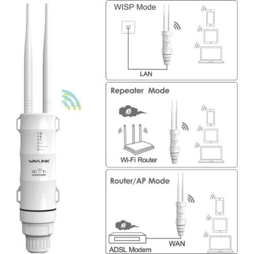High Power Outdoor WIFI Extender AP Repeater WIFI Booster 2.4G+5G Dual Band Speed up to 2.4GHz 150Mbps 5GHz 433Mbps EU US Plug