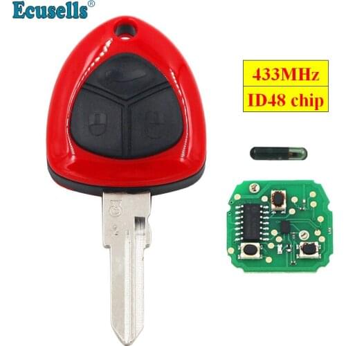 High quality 3 button full Remote Key 433MHZ with ID48 chip for Ferrari 458 ITALIA 612 599 GTB CALIFORNIA FF left blade