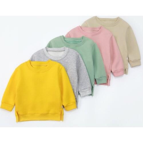 1-3Yrs Cady Colors Spring Baby Girls Tops Cotton Infant Kids Long Sleeve Sweatshirts Autumn Newborn Boyes Girls Clothing