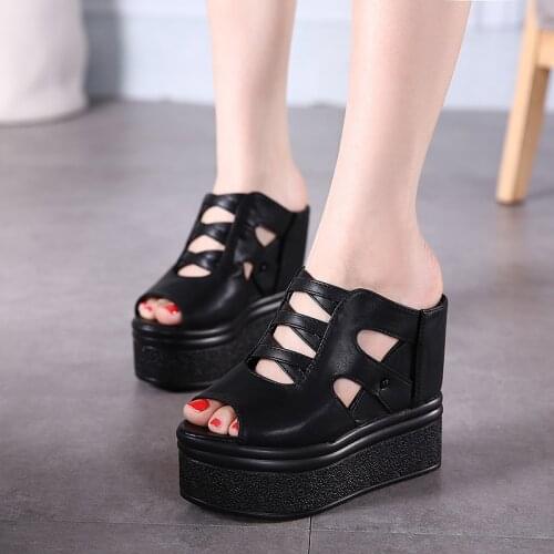 2021 Platform Slippers Women Open Toe Wedges Sandals Ladies Summer High Heels Casual Shoes Home Outdoor