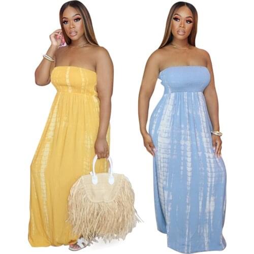 New Fashion Floral Strapless Sleeveless Sexy Commuter Women Maxi Dress