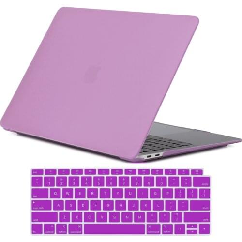 Hard Shell Cover For Apple Macbook Air 11/13 /Pro 13/15 /Macbook 12 Rubberized Matte Purple Laptop Case + US Keyboard Skin Film