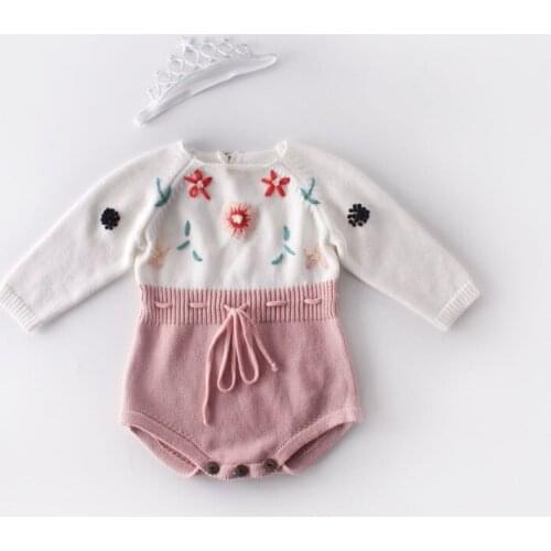 Winter warm newborn baby clothes cotton knitted long sleeve jumpsuit newborn baby romper for girls costumes clothes onesie