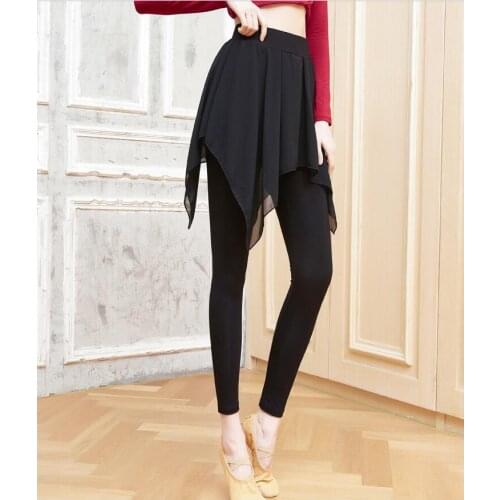 1pcs/lot fashion style woman casual chiffon latin skirt with modal legging female soft dancing skirt (good)