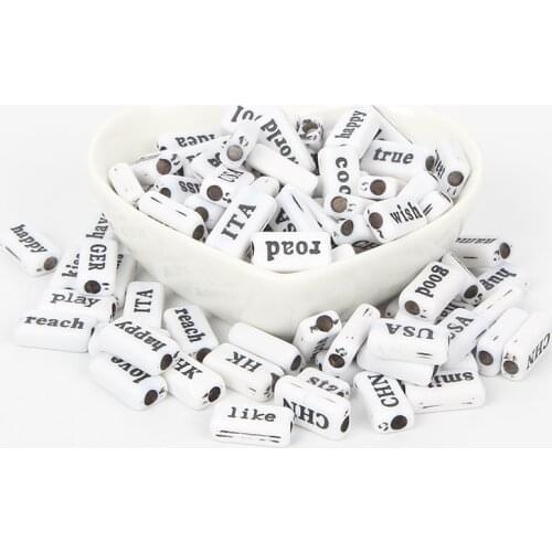 100Pcs Mixed Black White Letter Acrylic Beads For Jewellery Marking Loose Spacer Beads Bracelet Necklace Charm Jewelry Finding