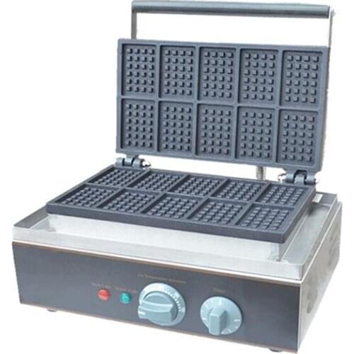 110V 220V 1550W 10pcs Non-stick Waffle Maker Commercial Electric Lolly Waffle Oven Bread Machine Muffin Waffle Maker Machine