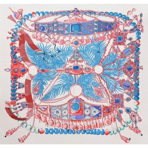 130*130cm TOP Silk Gemstone luxurious Scarves Women Foulard Square Hijab Scarf Ladies Shawl wrap muffler pareo female hijab