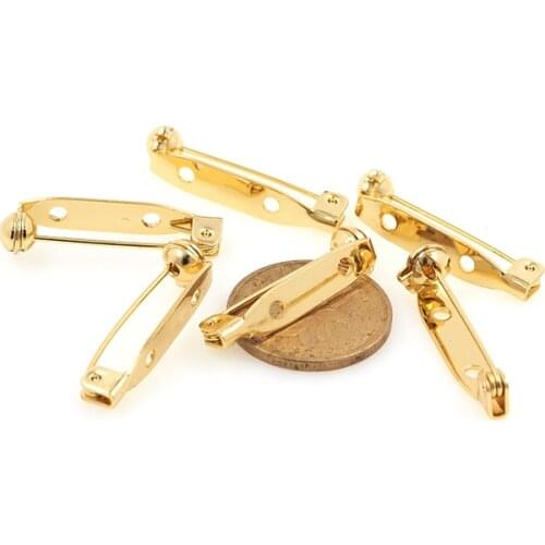 2-Hole Brooch Exquisite Fashion Gold-Plated Insurance Lock Brooch DIY Jewelry Accessories