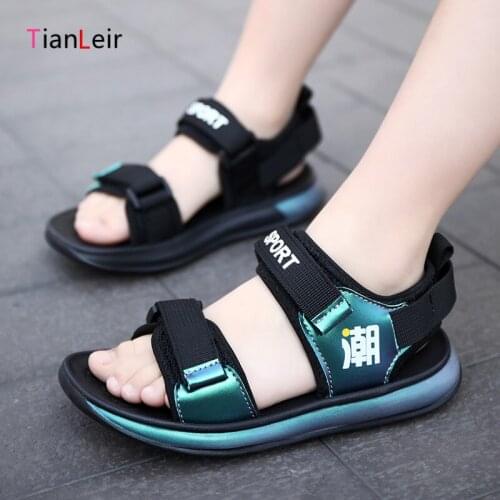 2021 New Summer Kids Sandals Boys High Quality Fashion Boys Beach Sandalias Light Soft Non-slip Toddler Shoes Chaussure Enfant