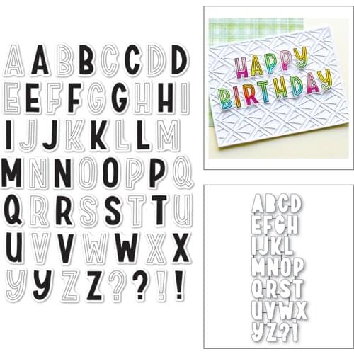 English Words 26 Letters Designs 2021 New Clear Stamps and Cutting Dies for Scrapbooking Accessories Photo Album Greeting Card