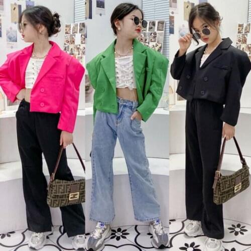 2020 Korea style fashion girls patchwork coat spring girls waistcoat 3-8t C566