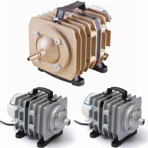 220V Aquarium Electromagnetic Air Compressor Oxygen Pump with Air Splitter Valve for Fish Tank Pond Air Rise Air Pump for Fish