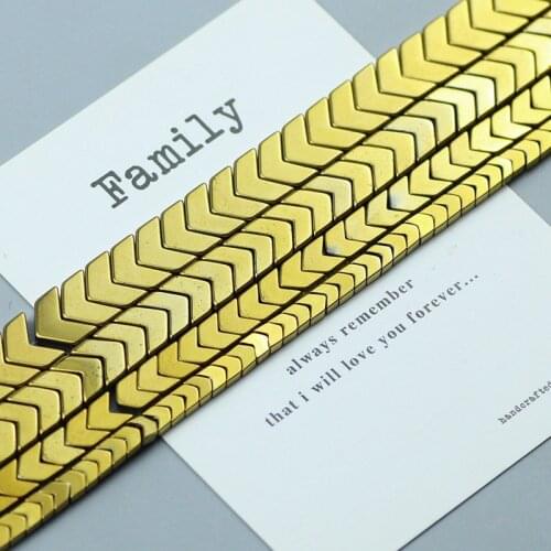 2K Gold Triangle Hematite Beads Natural Stone Arrows shape Loose Beads for DIY European Charms Bracelet Jewelry findings 4-10mm