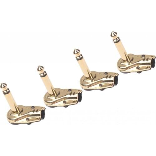 4 Pieces Guitar Cable Right Angle Adapter 6.35mm/0.25inch Diameter Connector