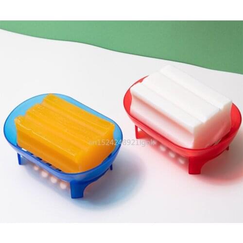 Large Laundry Soap Box Set Up Drain Soap Box Transparent Bathroom Soap Box Toilet Shelf Soap Tray