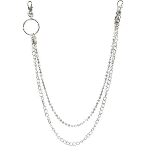 Keychains Punk for Multi Layer Belt Waist hiphop Jewelry on jeans