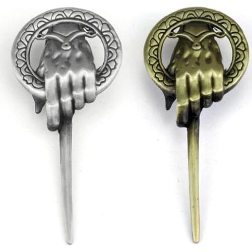 Hand Of The King Brooch Song Of Ice And Fire Finger Fist Sign Power Pin Vintage Punk Fashion Movie Jewelry Men Women Wholesale