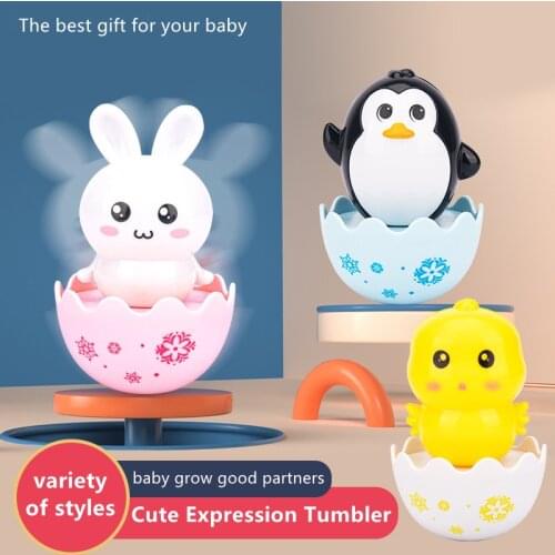 Baby cartoon tumbler rattle sand beads mini cute toy boy girl enlightenment parent-child interaction