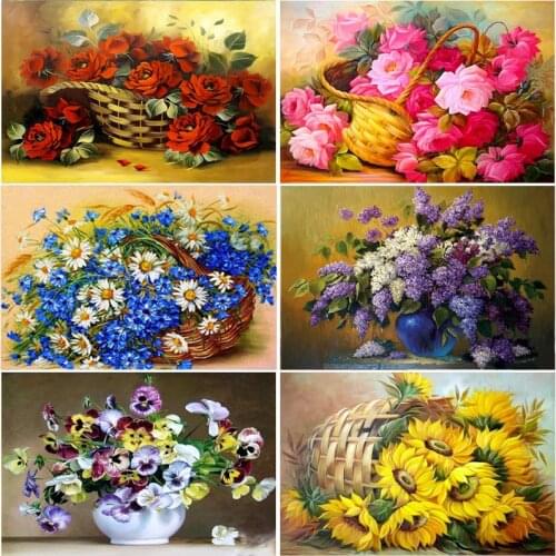 DIY Flower 5D Diamond Painting Full Square/Round Drill Diamont Embroidery Cross Stitch Mosaic Rhinestone Home Decor