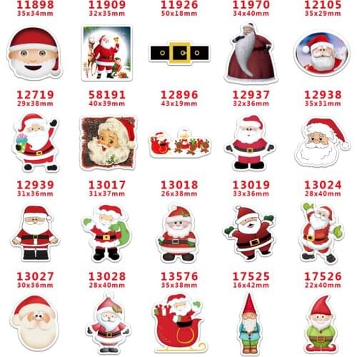 DIY Decoration Crafts Accessories Santa Claus Character Planar Resin 30PCS Per pr25621