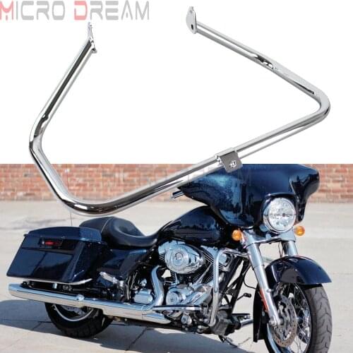 For Harley Touring 1997-2008 FLHR Crash Bar Bumper Road King Highway 1-1/4" Tube Engine Guard FLHTCU FLHX FLHXS FLHT Crashbars