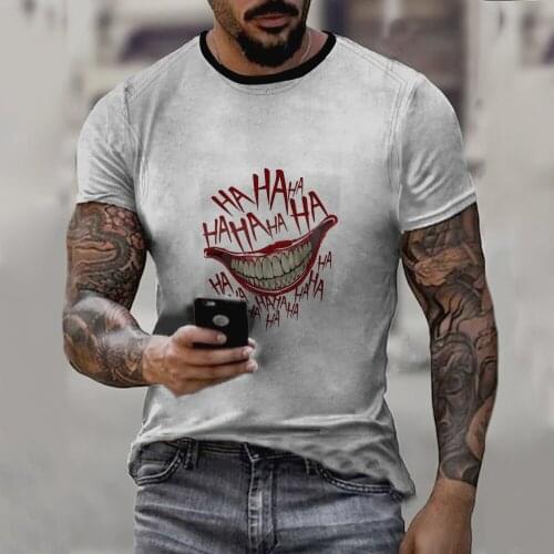2021 New Short Sleeve Oversized T-shirts smile face 3D Print Hip Hop fashion Men Summer Casual O-Neck T-shirts