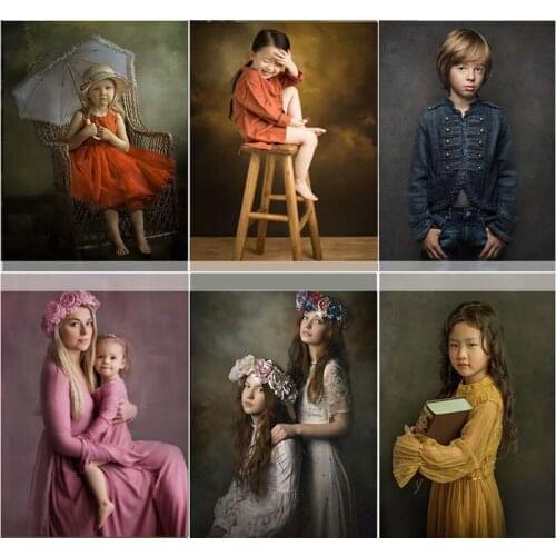 Grunge Solid Wall Oil painting Self Portrait Wedding Baby Photography Background Customized Photographic Backdrops Photo Studio