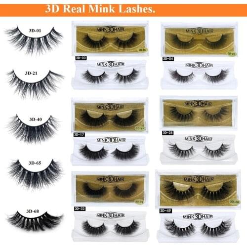 Custom Beauty 3D 100% Mink Fake Eyelashes Natural Thick Soft Reusable Makeup Lashes Handmade&cruelty-free Cosmetic Lash