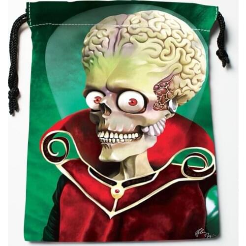 Custom Mars-Attacks Drawstring Bags Printed gift bags 18*22cm Travel Pouch Storage Clothes Handbag Makeup Bag