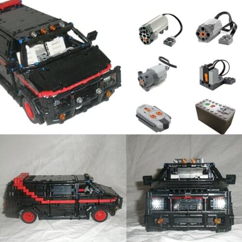 MOC remote control car car building block city off road car Compatible MOC-5945 A-Team Van High-Tech Bricks Diy Toy Gift