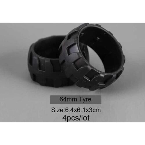 4pcs/lot Big Bricks Technic Parts L055 64MM Tyre Building Blocks DIY Creative STEAM Children Toy Blocks Parts for Kid