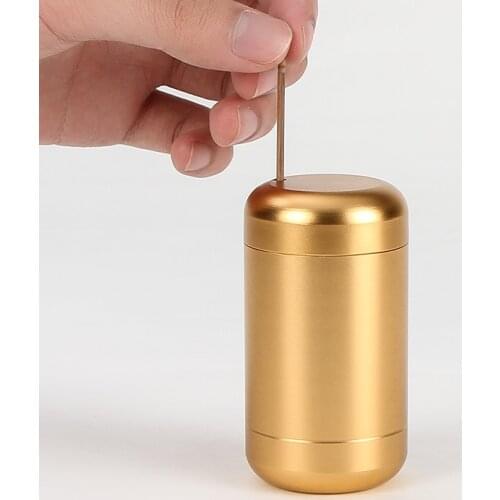 Toothpick Box Titanium Aluminum Alloy Toothpick Container Toothpick Box Toothpick Holder Toothpick Dispenser Tooth Pick Holder
