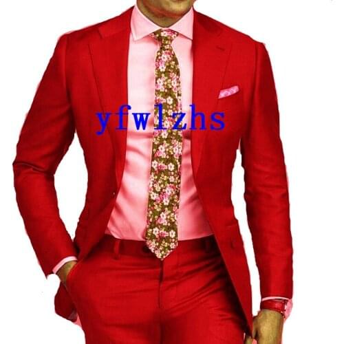 Handsome Groomsmen Notch Lapel Groom Tuxedos Wedding Dress Men Suits Blazer Prom Dinner (Jacket+Pants+Tie) K268