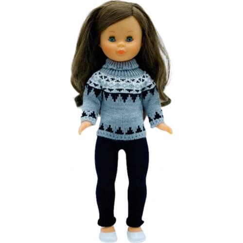 Leggings, jersey, accessories, Hanger and shoes doll Nancy famous. Made in Spain by Folk craftsmanship. Doll not included