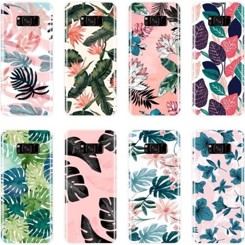 Leaves Flower Silicone Phone Case For Samsung Galaxy Note 9 8 5 Soft Back Cover For Samsung Galaxy S8 S9 Plus S5 S6 S7 Edge Case