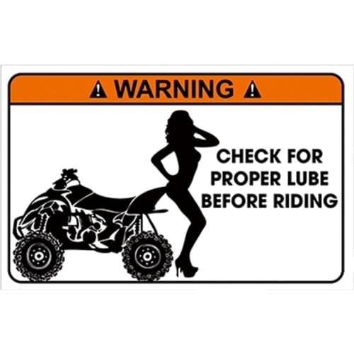Creative Car Sticker Decal Glossy Warning Sticker Quad ATV Bike Joke Gift Car Window Accessories Waterproof PVC 13cm X 7cm