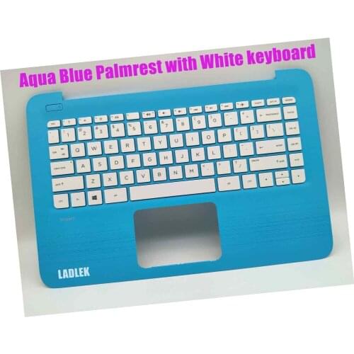 New US Blue Palmrest white keyboard for HP 14-ax023la/14-ax025la/14-ax026la/14-ax027la