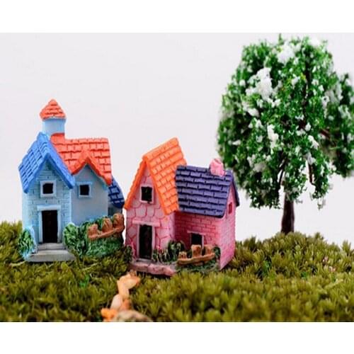 2018 New Garden Decoration Mini Fairy Castles Villa Woodland Fairy Miniature House Terrarium Figurines